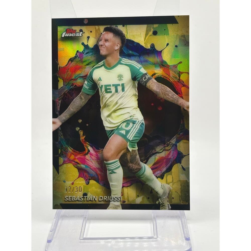 2024 Topps Finest MLS Sebastian Driussi Yellow Rare Refractor 12/30 SP Austin FC
